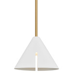 Cambre Pendant - Burnished Brass / Matte White