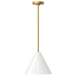 Cambre Pendant - Burnished Brass / Matte White