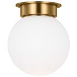 Nodes Globe Ceiling Light Fixture - Burnished Brass / White