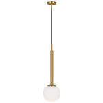 Nodes Globe Pendant - Burnished Brass / White