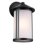 Lombard Outdoor Wall Sconce - Black / Satin Etched Seeded
