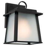 Noward Outdoor Wall Sconce - Black / Satin Etched