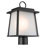 Noward Outdoor Post Mount - Black / Satin Etched