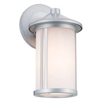 Lombard Outdoor Wall Sconce - Brushed Aluminum / Satin Etched Seeded