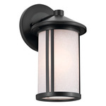 Lombard Outdoor Wall Sconce - Black / Satin Etched Seeded