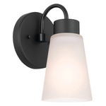 Erma Wall Sconce - Black / Satin Etched