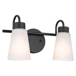 Erma Bathroom Vanity Light - Black / Satin Etched