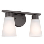 Stamos Bathroom Vanity Light - Olde Bronze / Satin Etched