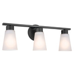 Stamos Bathroom Vanity Light - Black / Satin Etched