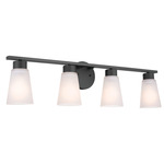 Stamos Bathroom Vanity Light - Black / Satin Etched