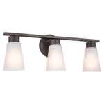 Stamos Bathroom Vanity Light - Olde Bronze / Satin Etched