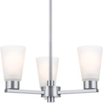 Stamos Chandelier - Brushed Nickel / Satin Etched