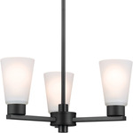 Stamos Chandelier - Black / Satin Etched