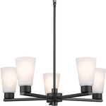 Stamos Chandelier - Black / Satin Etched