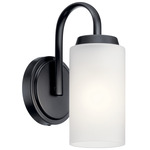 Kennewick Wall Sconce - Black / Satin Etched