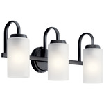 Kennewick Bathroom Vanity Light - Black / Satin Etched