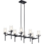 Alton Linear Chandelier - Black / Clear Seeded