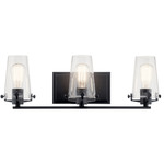 Alton Bathroom Vanity Light - Black / Clear Seeded