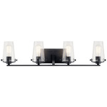 Alton Bathroom Vanity Light - Black / Clear Seeded