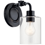 Gunnison Wall Sconce - Black / Clear