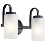 Kennewick Bathroom Vanity Light - Black / Satin Etched