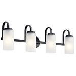 Kennewick Bathroom Vanity Light - Black / Satin Etched