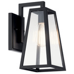 Delison Outdoor Wall Sconce - Black / Clear