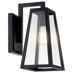 Delison Outdoor Wall Sconce - Black / Clear