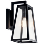 Delison Outdoor Wall Sconce - Black / Clear