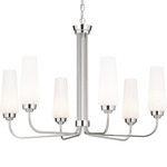 Truby Chandelier - Polished Nickel / Satin Etched