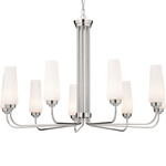 Truby Chandelier - Polished Nickel / Satin Etched