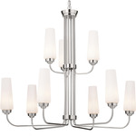 Truby Two Tier Chandelier - Polished Nickel / Satin Etched