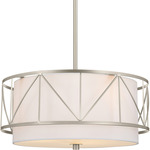 Birkleigh Convertible Pendant - Satin Nickel / White