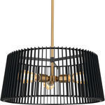 Linara Convertible Pendant - Natural Brass / Black
