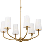 Adeena Chandelier - Brushed Natural Brass / White