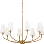 Adeena Chandelier - Brushed Natural Brass / White