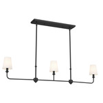 Pallas Linear Chandelier - Black / White Linen