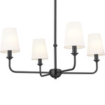 Pallas Chandelier - Black / White Linen