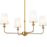 Pallas Chandelier - Brushed Natural Brass / White Linen