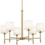 Ali Chandelier - Brushed Natural Brass / White