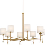 Ali Chandelier - Brushed Natural Brass / White