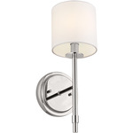 Ali Fabric Wall Sconce - Polished Nickel / White