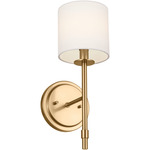 Ali Fabric Wall Sconce - Brushed Natural Brass / White