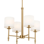 Ali Chandelier - Brushed Natural Brass / White