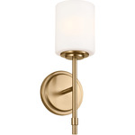 Ali Glass Wall Sconce - Brushed Natural Brass / Satin Etched