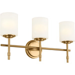 Ali Bathroom Vanity Light - Brushed Natural Brass / Satin Etched