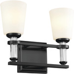 Rosalind Bathroom Vanity Light - Black / Satin Etched