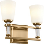 Rosalind Bathroom Vanity Light - Brushed Natural Brass / Satin Etched