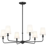 Pallas Chandelier - Black / White Linen