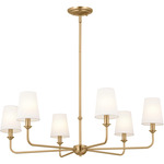 Pallas Chandelier - Brushed Natural Brass / White Linen